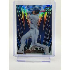 2024 Leaf Metal PJ Morlando Rookie Prismatic  Blue Refractor 5/35 SP Marlins RC